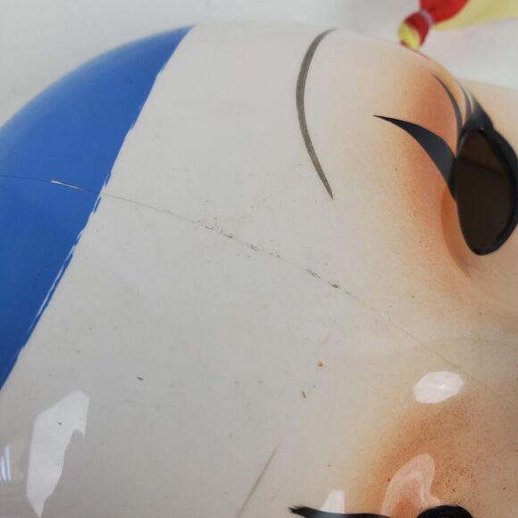 Vintage Circus Clown Ceramic Mask ART 7.5 Inch Taiwan Hand Painted Flower Tears - Picture 6 of 7